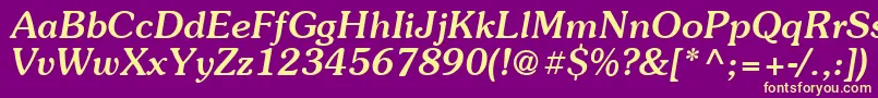 Suevermeer5Meditalicsh Font – Yellow Fonts on Purple Background