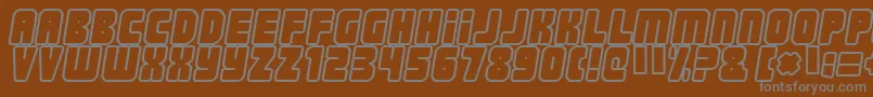 Nonstop  Italic -fontti – harmaat kirjasimet ruskealla taustalla