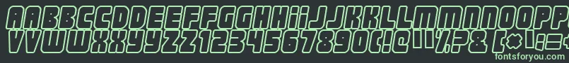 Шрифт Nonstop  Italic  – зелёные шрифты на чёрном фоне