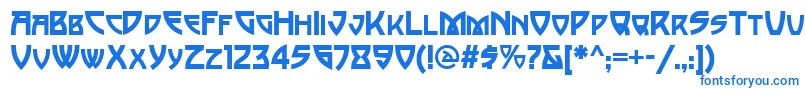 フォントPostmodernOne – 白い背景に青い文字