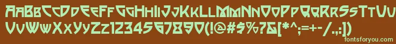 PostmodernOne Font – Green Fonts on Brown Background