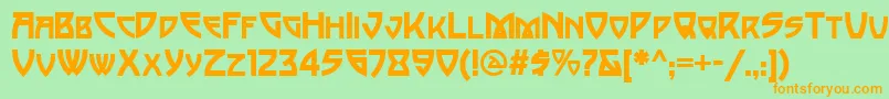 PostmodernOne Font – Orange Fonts on Green Background