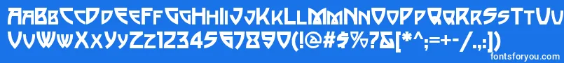 PostmodernOne Font – White Fonts on Blue Background