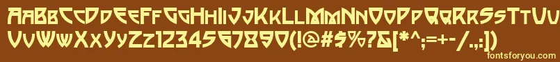 PostmodernOne Font – Yellow Fonts on Brown Background