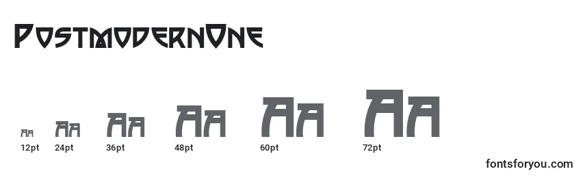 Размеры шрифта PostmodernOne