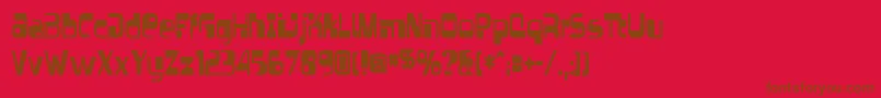 フォントVectroidRegular – 赤い背景に茶色の文字