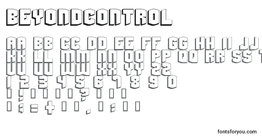 Czcionka Beyondcontrol – alfabet, cyfry, specjalne znaki