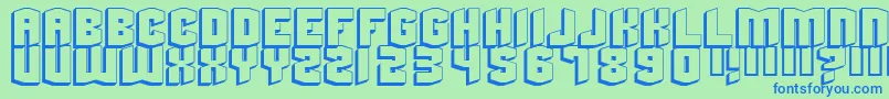 Beyondcontrol-fontti – siniset fontit vihreällä taustalla