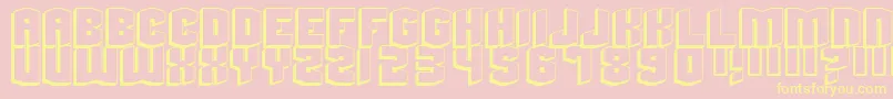 Beyondcontrol-Schriftart – Gelbe Schriften auf rosa Hintergrund
