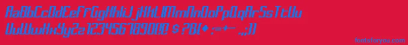 DymedaItalic Font – Blue Fonts on Red Background