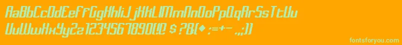 DymedaItalic Font – Green Fonts on Orange Background