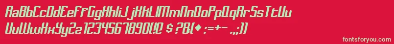 フォントDymedaItalic – 赤い背景に緑の文字