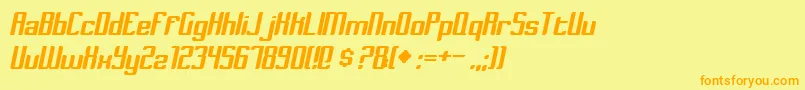 DymedaItalic Font – Orange Fonts on Yellow Background