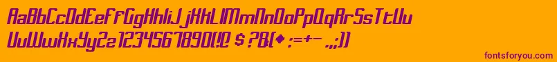 DymedaItalic Font – Purple Fonts on Orange Background