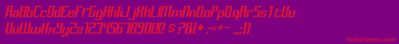 DymedaItalic Font – Red Fonts on Purple Background