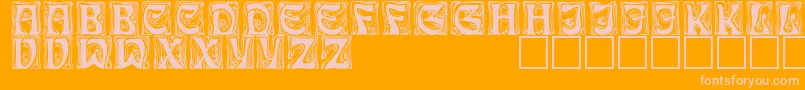 FestooncapssskRegular Font – Pink Fonts on Orange Background