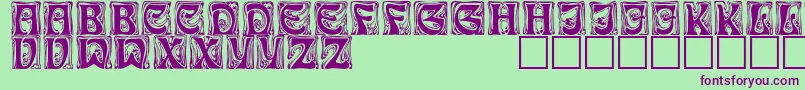 FestooncapssskRegular Font – Purple Fonts on Green Background