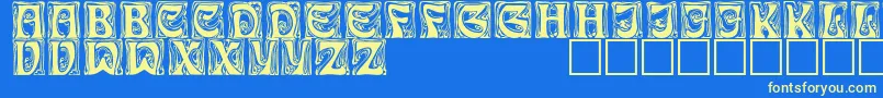 FestooncapssskRegular Font – Yellow Fonts on Blue Background