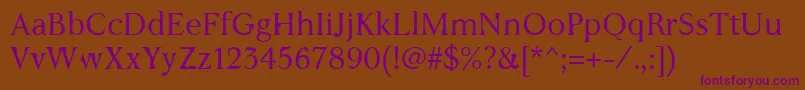 WcAddendumRegular Font – Purple Fonts on Brown Background