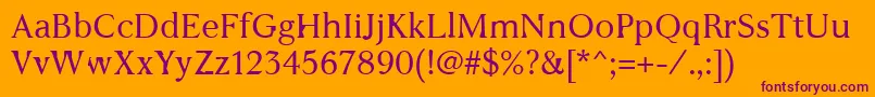 WcAddendumRegular Font – Purple Fonts on Orange Background