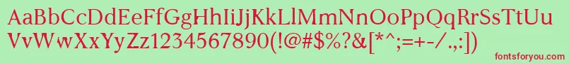 WcAddendumRegular Font – Red Fonts on Green Background