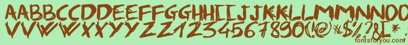 Fabian Font – Brown Fonts on Green Background