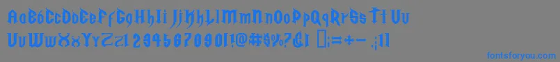 フォントGolgrge – 灰色の背景に青い文字