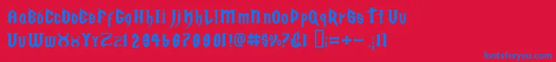 Golgrge Font – Blue Fonts on Red Background