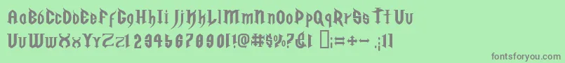 フォントGolgrge – 緑の背景に灰色の文字