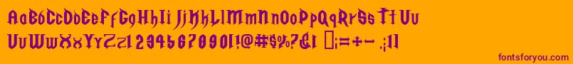 Golgrge Font – Purple Fonts on Orange Background