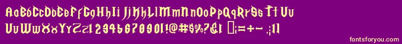 Golgrge Font – Yellow Fonts on Purple Background