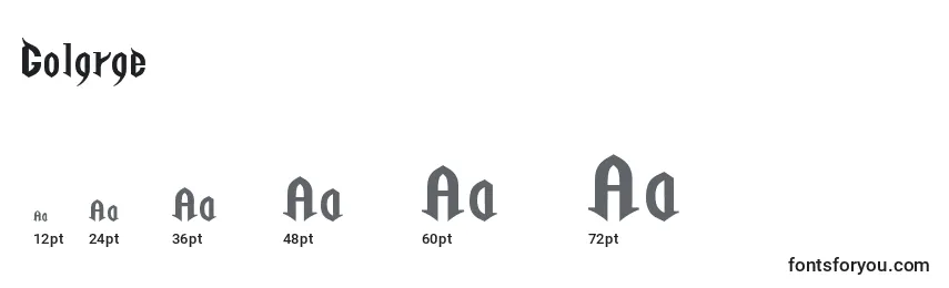 Golgrge Font Sizes