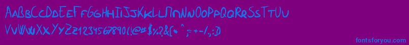 RamonecesCaps Font – Blue Fonts on Purple Background