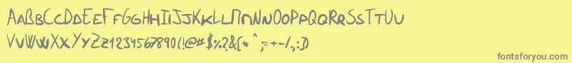 Więcej informacji o czcionce RamonecesCaps Czcionka RamonecesCaps – szare czcionki na żółtym tle