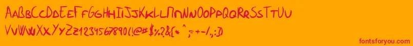 RamonecesCaps Font – Red Fonts on Orange Background