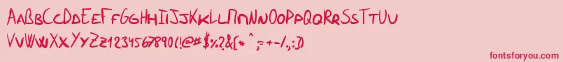 RamonecesCaps Font – Red Fonts on Pink Background
