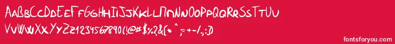 フォントRamonecesCaps – 赤い背景に白い文字