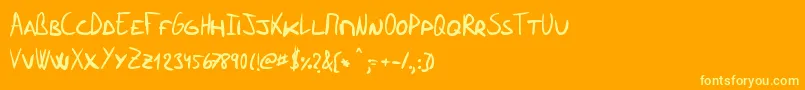 RamonecesCaps Font – Yellow Fonts on Orange Background