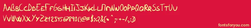 Шрифт RamonecesCaps – жёлтые шрифты на красном фоне
