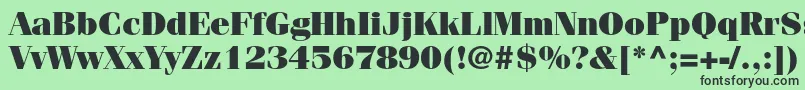 フォントFenicestdUltra – 緑の背景に黒い文字