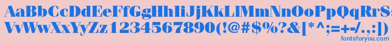 FenicestdUltra Font – Blue Fonts on Pink Background