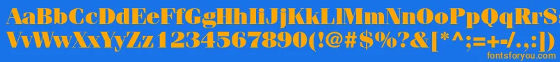 FenicestdUltra Font – Orange Fonts on Blue Background