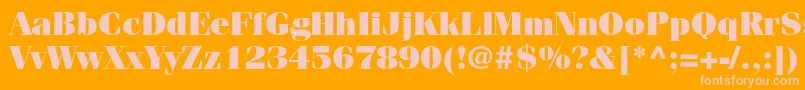 FenicestdUltra-Schriftart – Rosa Schriften auf orangefarbenem Hintergrund