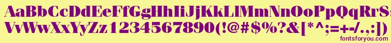 FenicestdUltra Font – Purple Fonts on Yellow Background