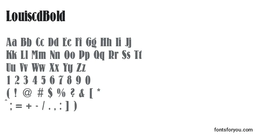 Czcionka LouiscdBold – alfabet, cyfry, specjalne znaki