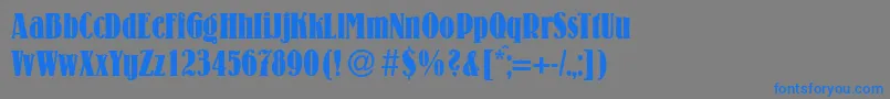 フォントLouiscdBold – 灰色の背景に青い文字