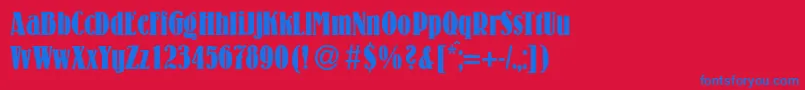 LouiscdBold Font – Blue Fonts on Red Background