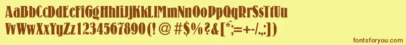 LouiscdBold Font – Brown Fonts on Yellow Background