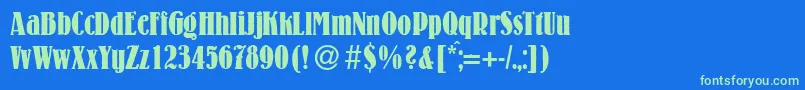 LouiscdBold Font – Green Fonts on Blue Background