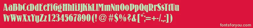 LouiscdBold Font – Green Fonts on Red Background